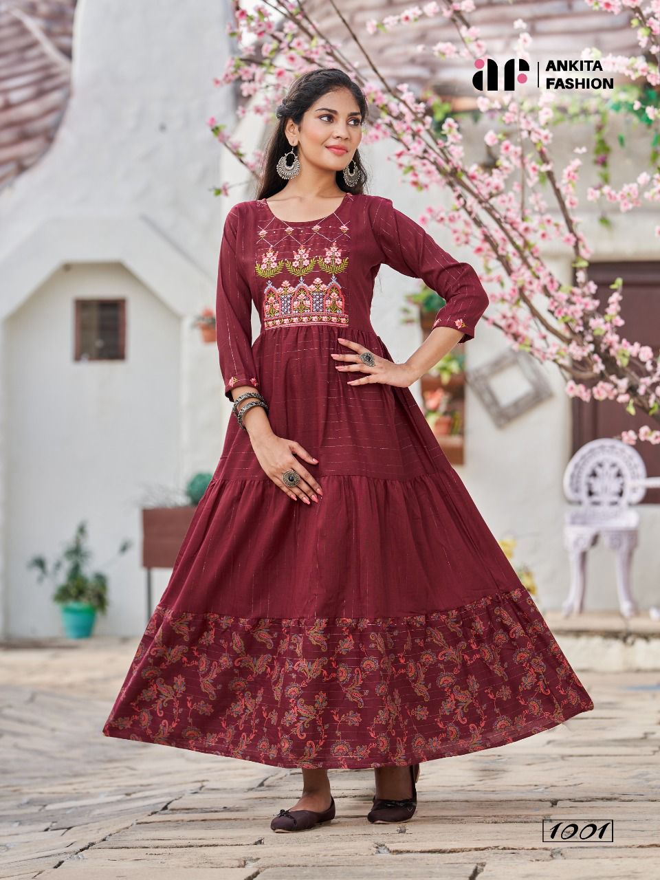 Ankita Weekend Festive Wear Wholesale Cotton Embroidery Anarkali Kurtis